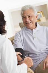 Patient checks his blood presure